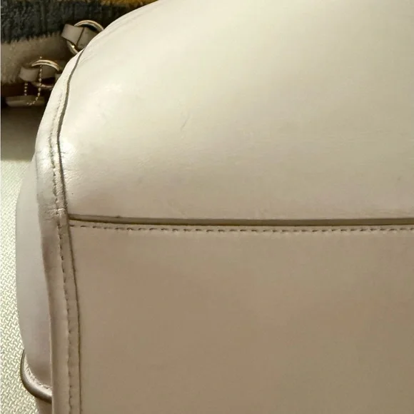 Coach Madison Carlyle Shoulder Bag Chalk Leather F37637 Hobo Tote Purse - Picture 10 of 15